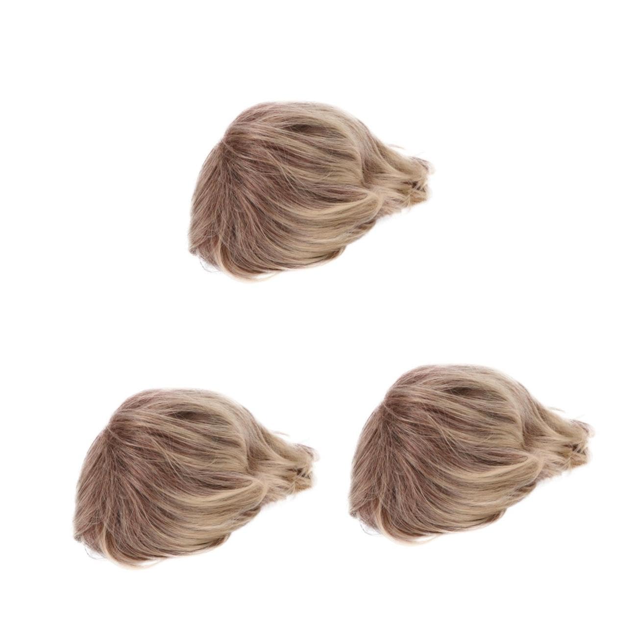 Healeved 3stücke Damen Kurzhaar Perücke Mit Lockigen Modischen Strähnen Kunsthaar-wig Für Alltag Partys Cosplay Und Mehr Atmungsaktiv Und Komfortabel Zu Tragen
