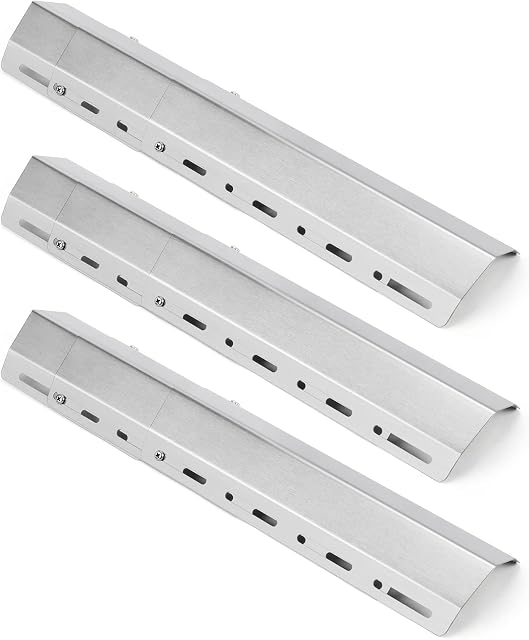 GFTIME 30 to 72cm Adjustable Heat Plate for Outback, Charbroil, Cosmogrill, Brinkmann, Berkley, Mastercook, Landmann, Universal Stainless Steel Flame Tamer spare parts for Most BBQ grills, 3 Pack