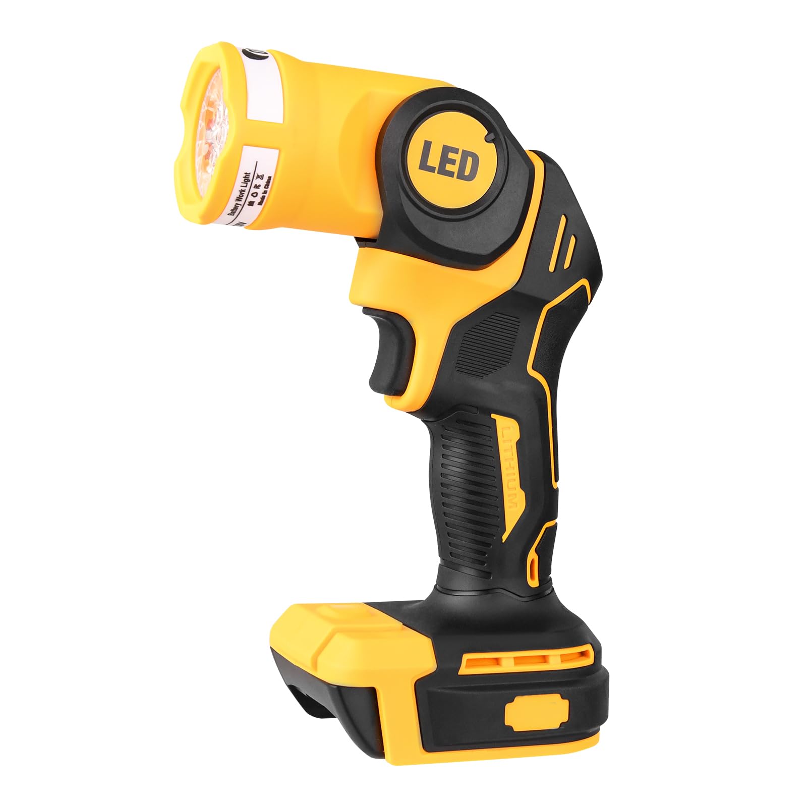 cordless rechargeable flashlight OTYTY LED Work Light, Compatible with DeWalt 20V Max Battery, 20W 1000LM Portable Flood Light, Pivoting Head, Black and Yellow high visibility jacket Crossbody Fanny Anti Theft Color:Mass Gray Light up the night