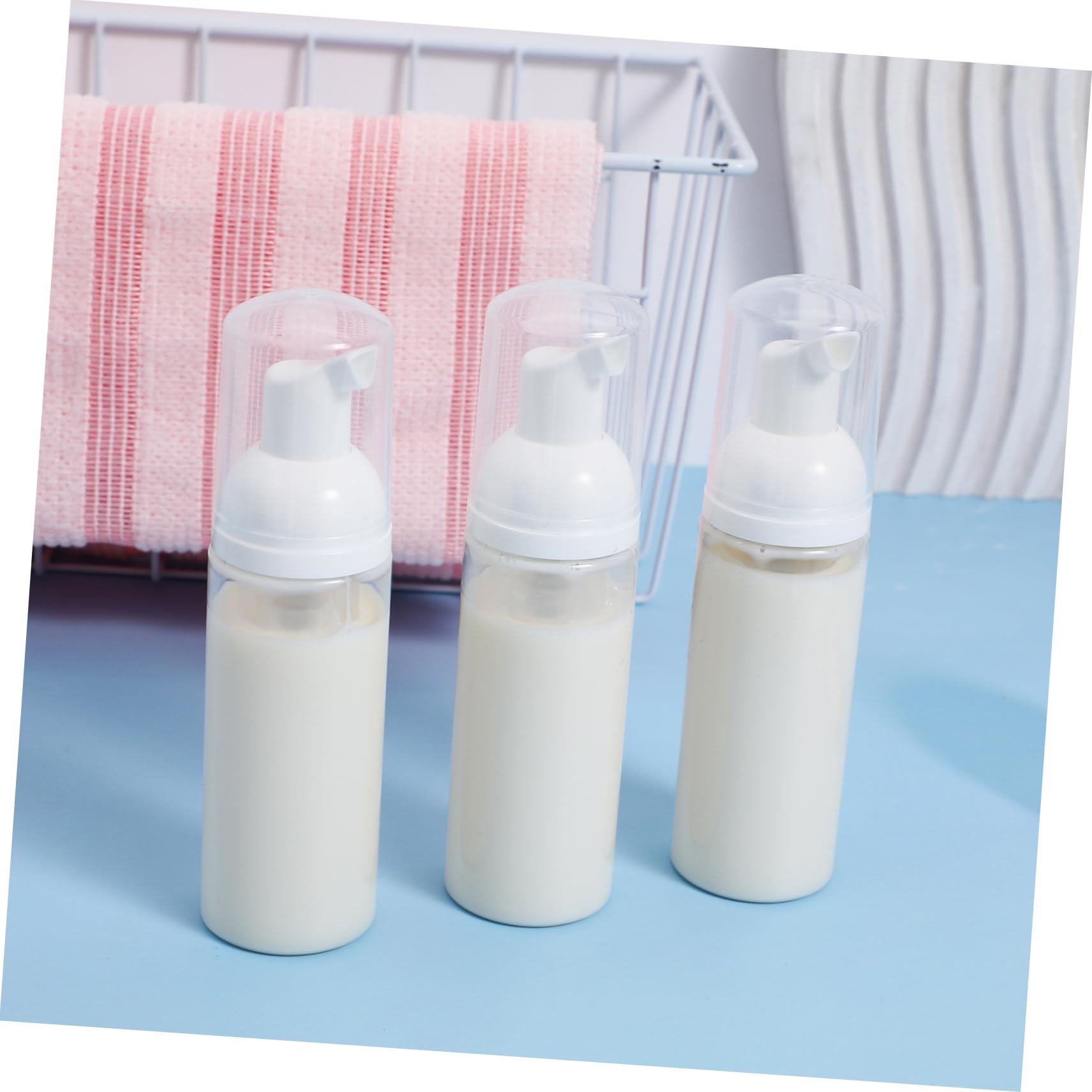 Mikikit 20 Pezzi Dispenser Sapone Schiumogeno in Plastica da 60ml Pompa Ricaricabile e Coperchio, per Viaggi in Borsa e Uso Quotidiano in Bagno