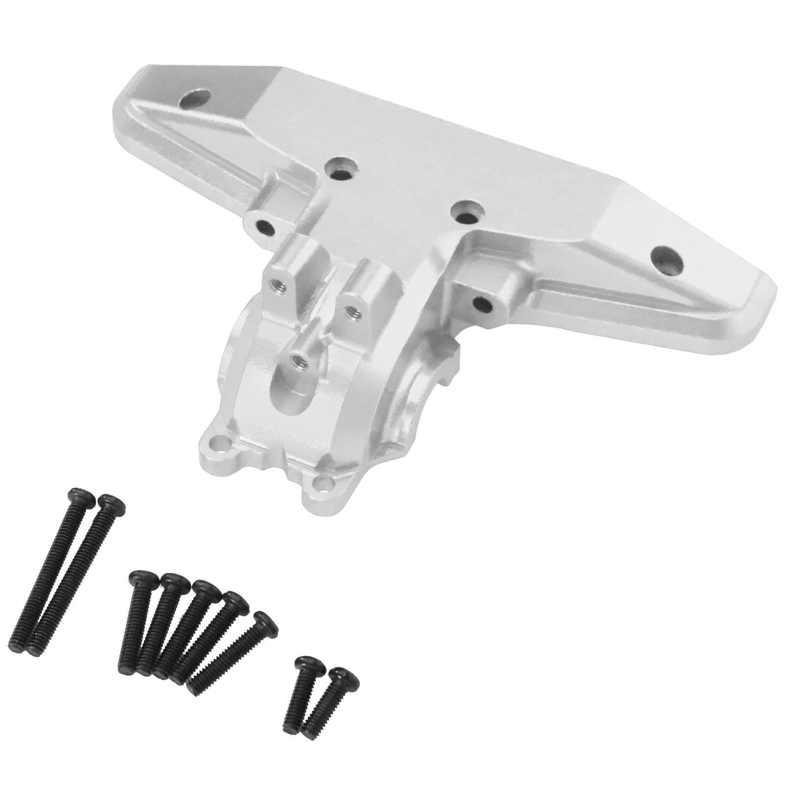 RC Car Copertura Cambio Ingranaggi Rear Pezzo Elemento Sostitutivo Posteriore Compatibile CNC Alluminio Adatta per Auto Radiocomandate, Argenteo