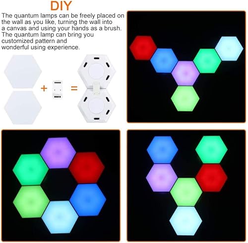 Miniatura 3 de Paneles de luz LED inteligentes modulares táctiles luces hexagonales de pared de panal con control de aplicación, 16 millones de colores y
