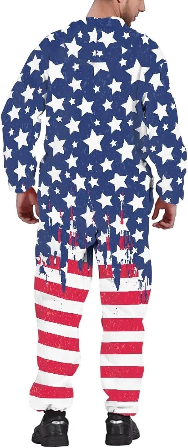 Coloranimal Unisex Jumpsuit with Pocket Hoody Drawstring Women Men Novelty One Piece Pajama Nightwear Rompers