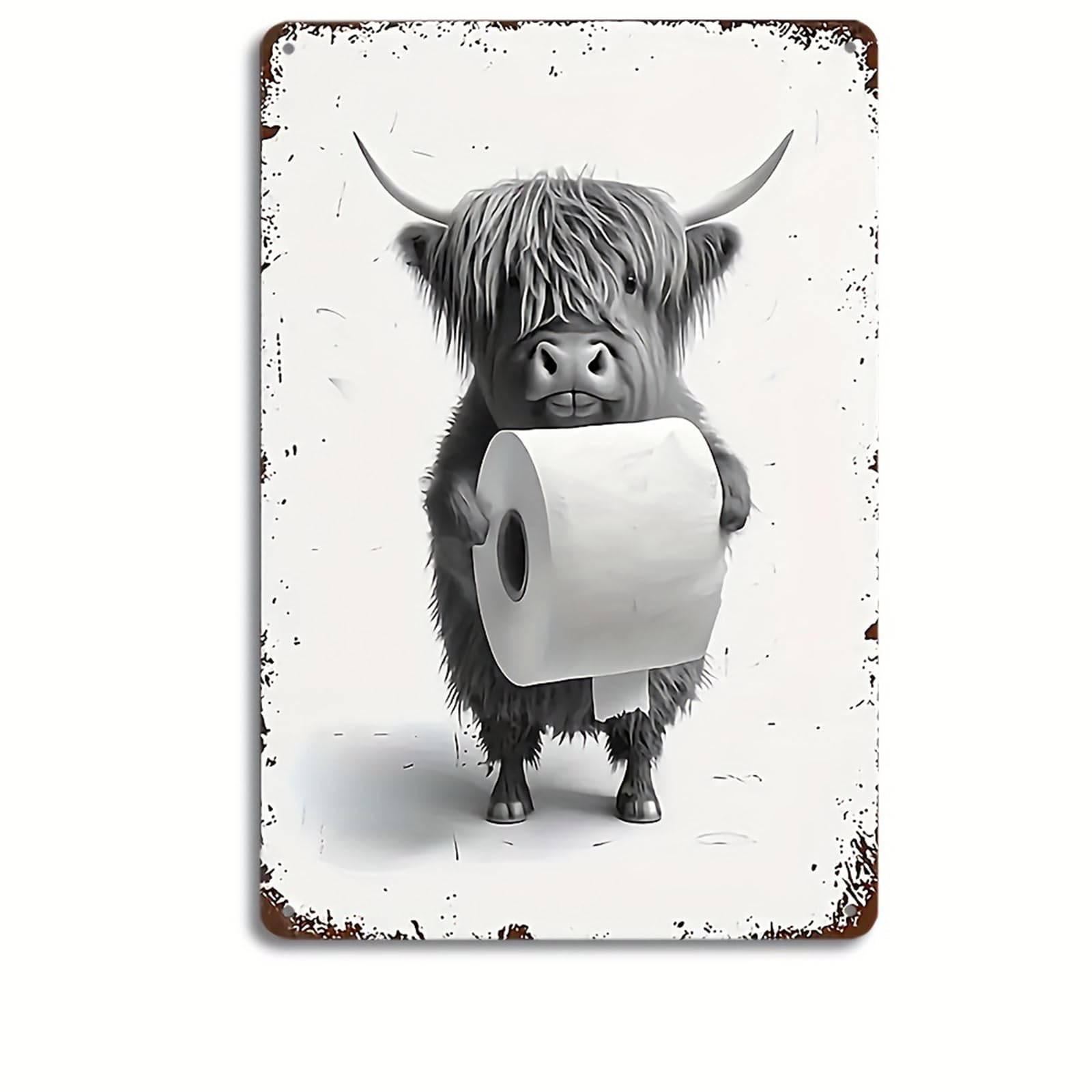 Nucelit Handcrafted Farmhouses Theme Tin Sign Wall Decors Countrysides Animal Art Iron Painting Hanging Plaques for Garden Farm Animal Wall Decors Iron Painting