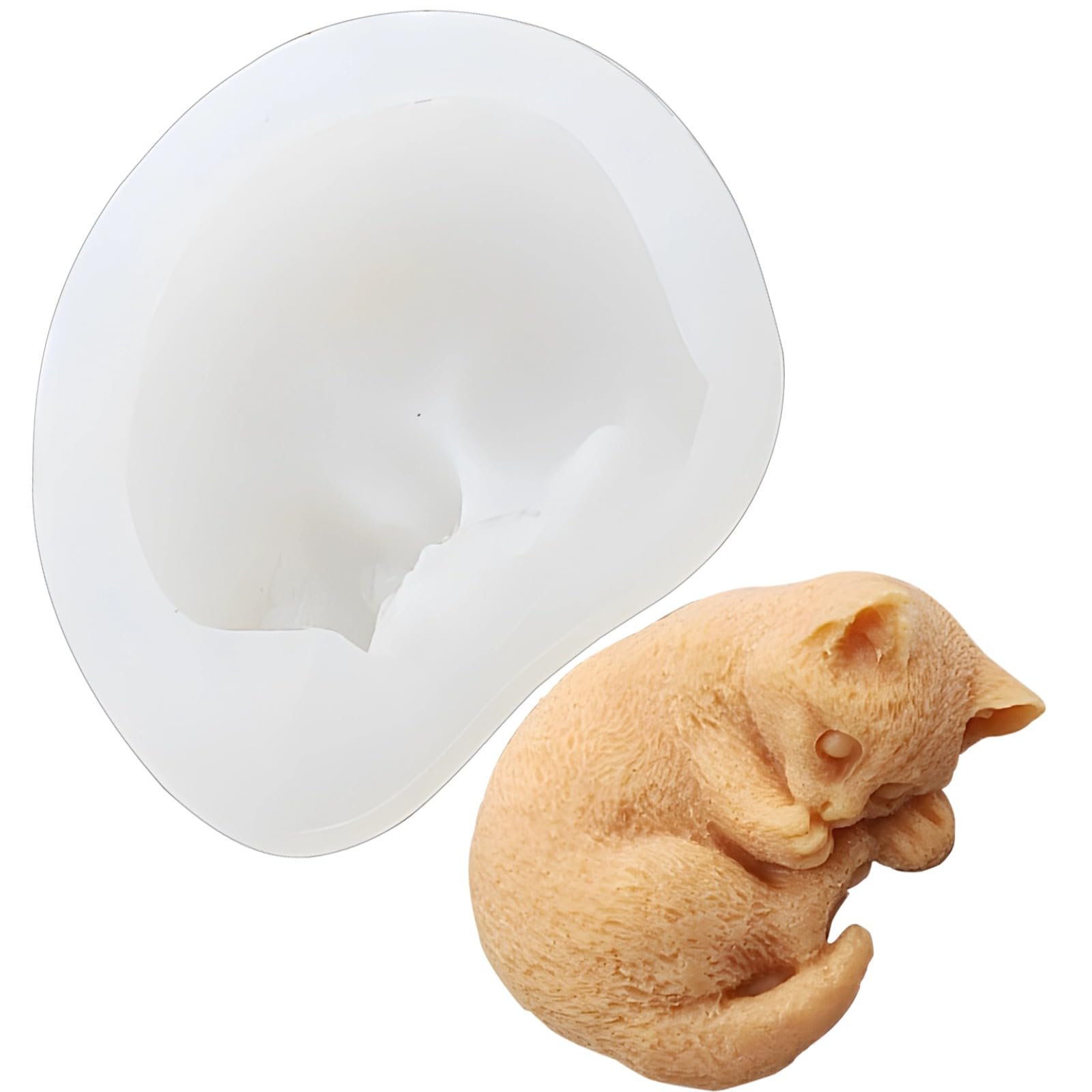 Moule silicone chat pour pâtisserie et loisirs créatifs, moule résine chat, silicone détaillé, forme de chat mignonne, démoulage facile