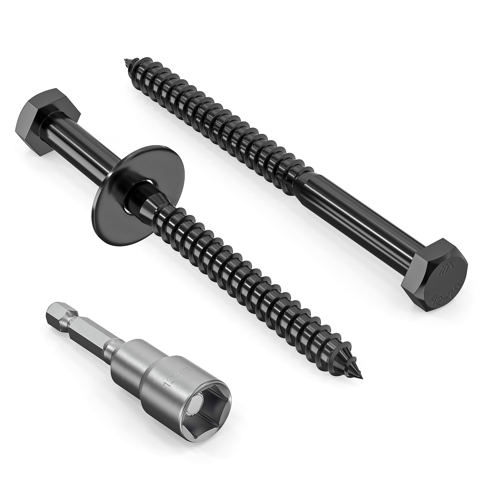 Valorada 12Pcs M8 x 100mm Coach Screws, Heavy Duty Lag Bolts 304 Stainless Steel, 100mm Wood Screws