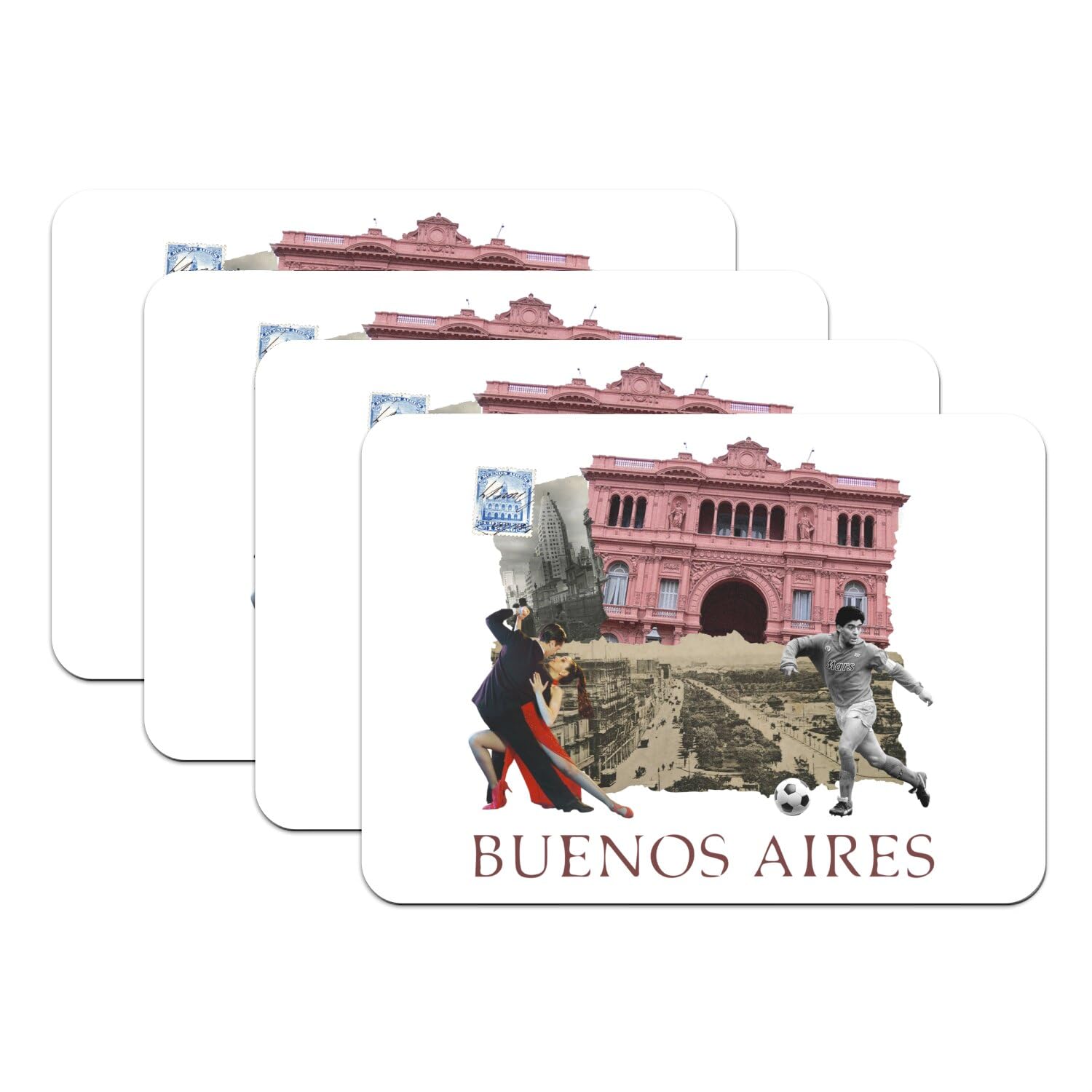 Sets de table Buenos Aires grand format en caoutchouc de qualité premium