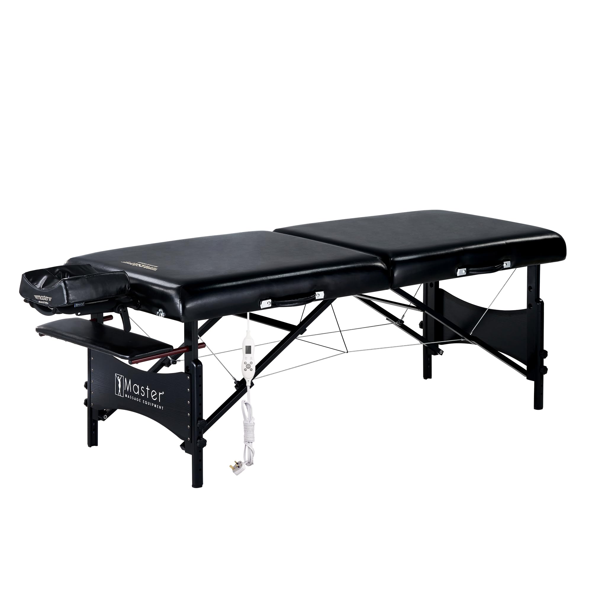 Master Massage Galaxy Table de Massage Portable avec Plateau Chauffant 71 cm Mousse 7,6 cm avec Accessoires complets Noir