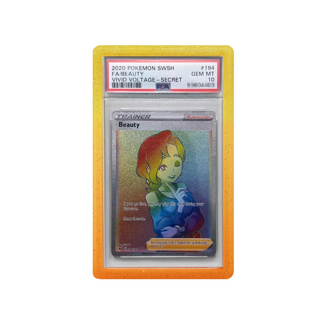 TCG Bumper - PSA Graded Card Case Protector - Protection for PSA Trading Cards - Silicone Guard Bumper Protective Frame PSA Slabs JohtoMarket (Sparkling Glow)