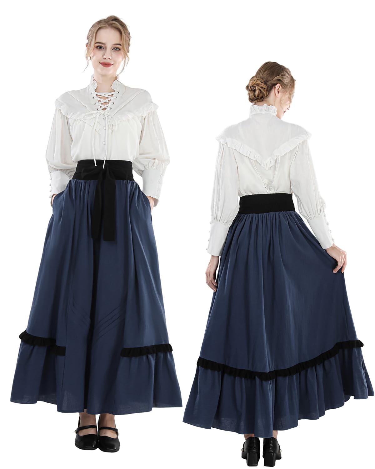 CR ROLECOS Viktorianisches Kleid Mittelalter 1930er Jahre Mafia 2-teiliges