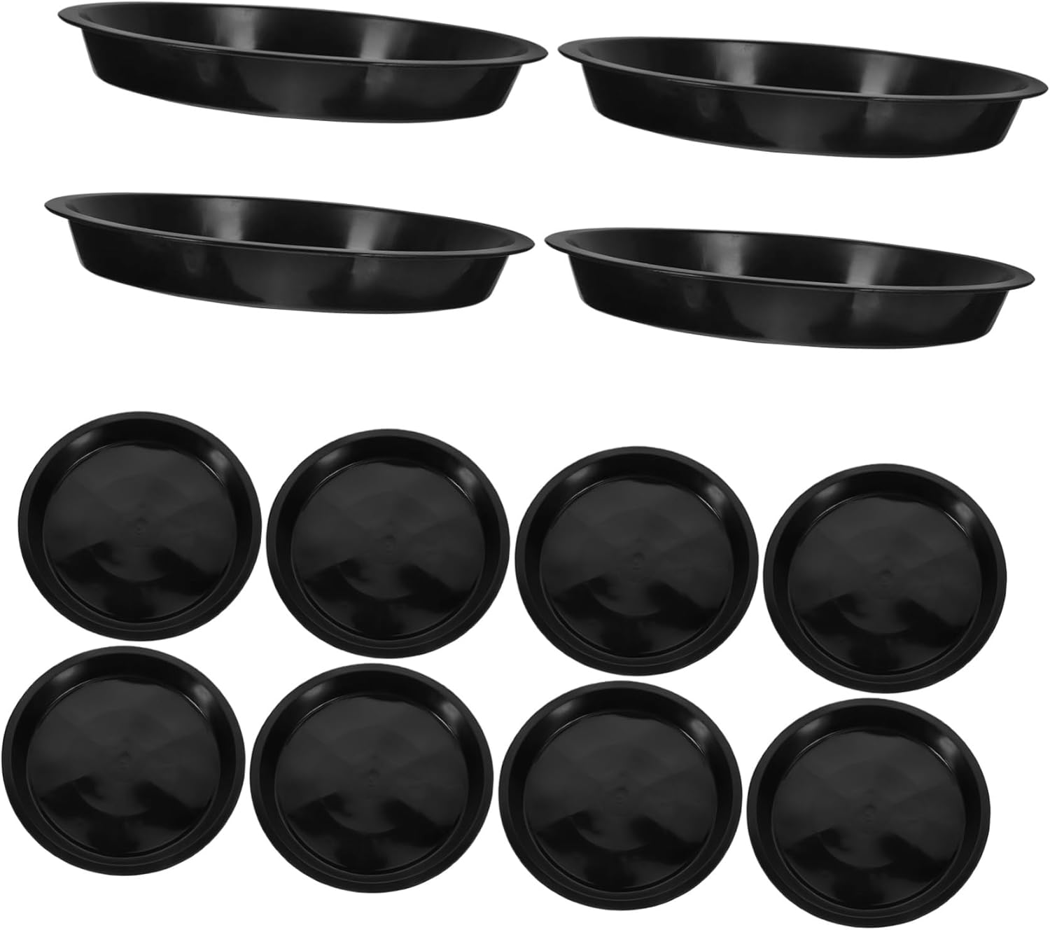 3sets Heavy Duty Plastic Plant Trays Durable Planter Saucers for Use for Flower Pot Drainage Water Collection Wear Resistant Convenient Storage 25pcs*3