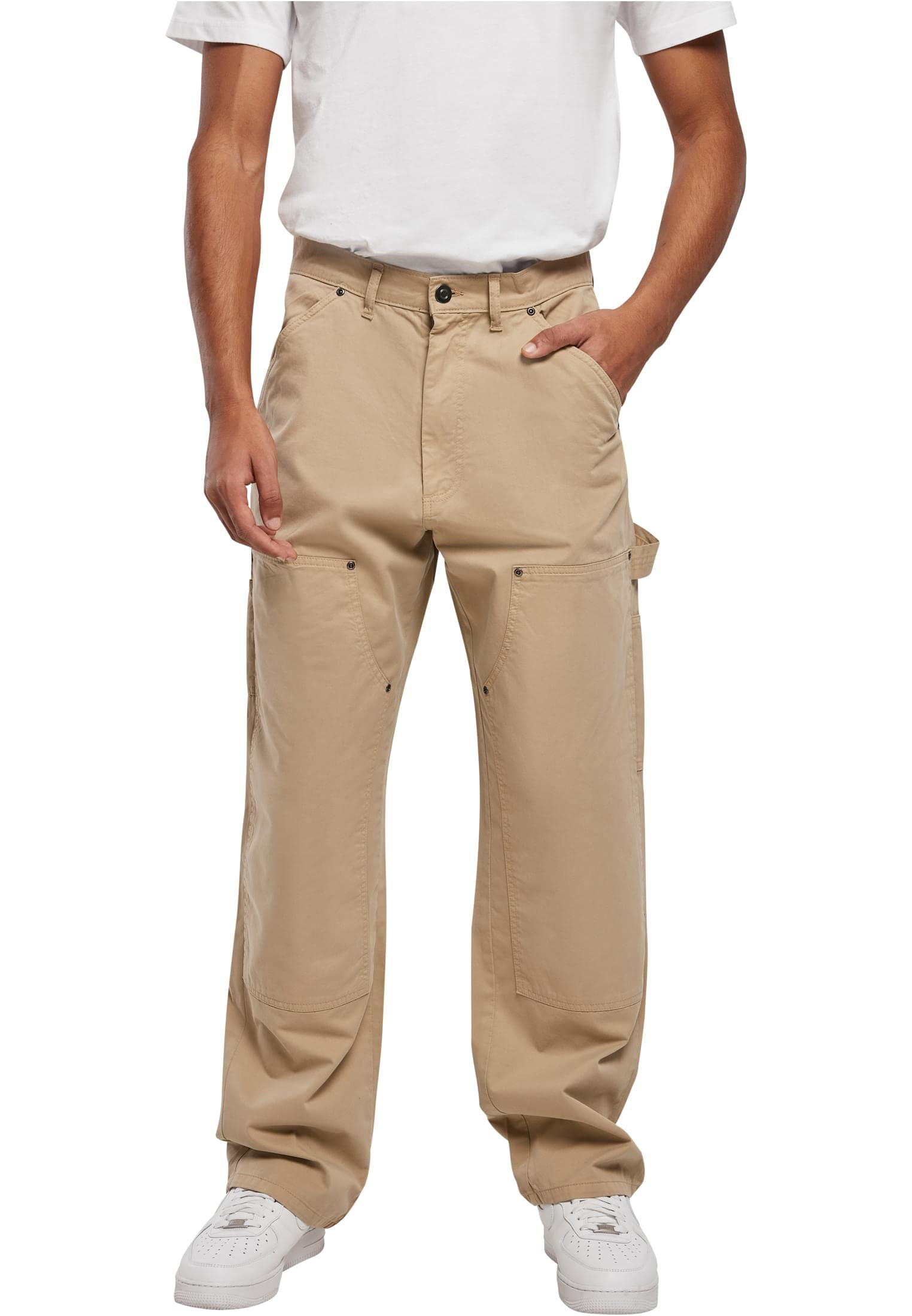 Urban Classics Men's Double Knee Carpenter Trouser Pants, Union Beige, W32