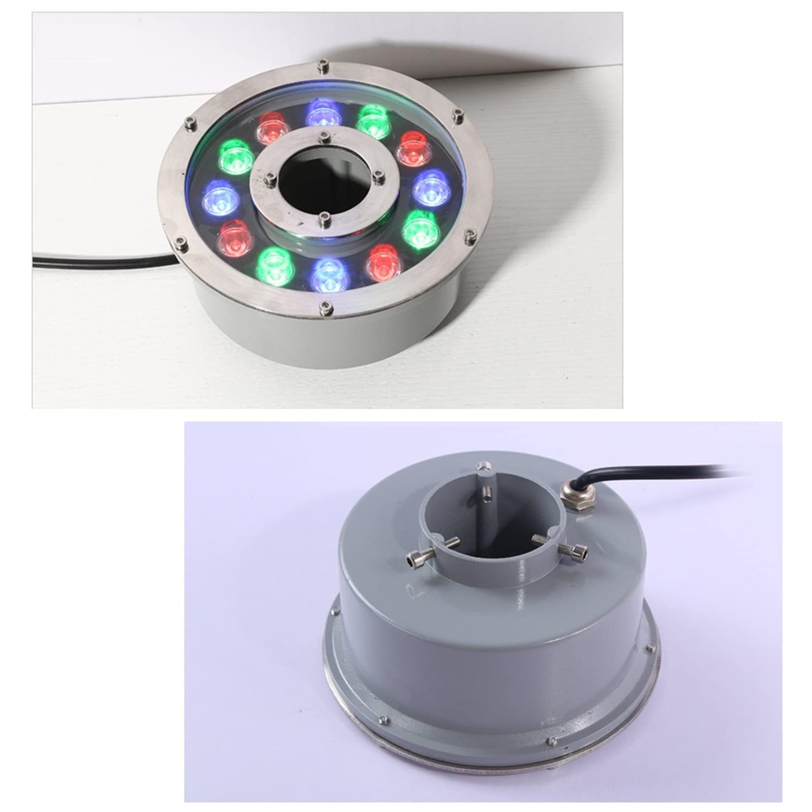 Luci Subacquee A Risparmio Energetico Impermeabili 24V - Luci Sommergibili per Fontane A LED, per Giardino Acquatico con Laghetto per Pesci (Color : Yellow, Size : 24W(24V))