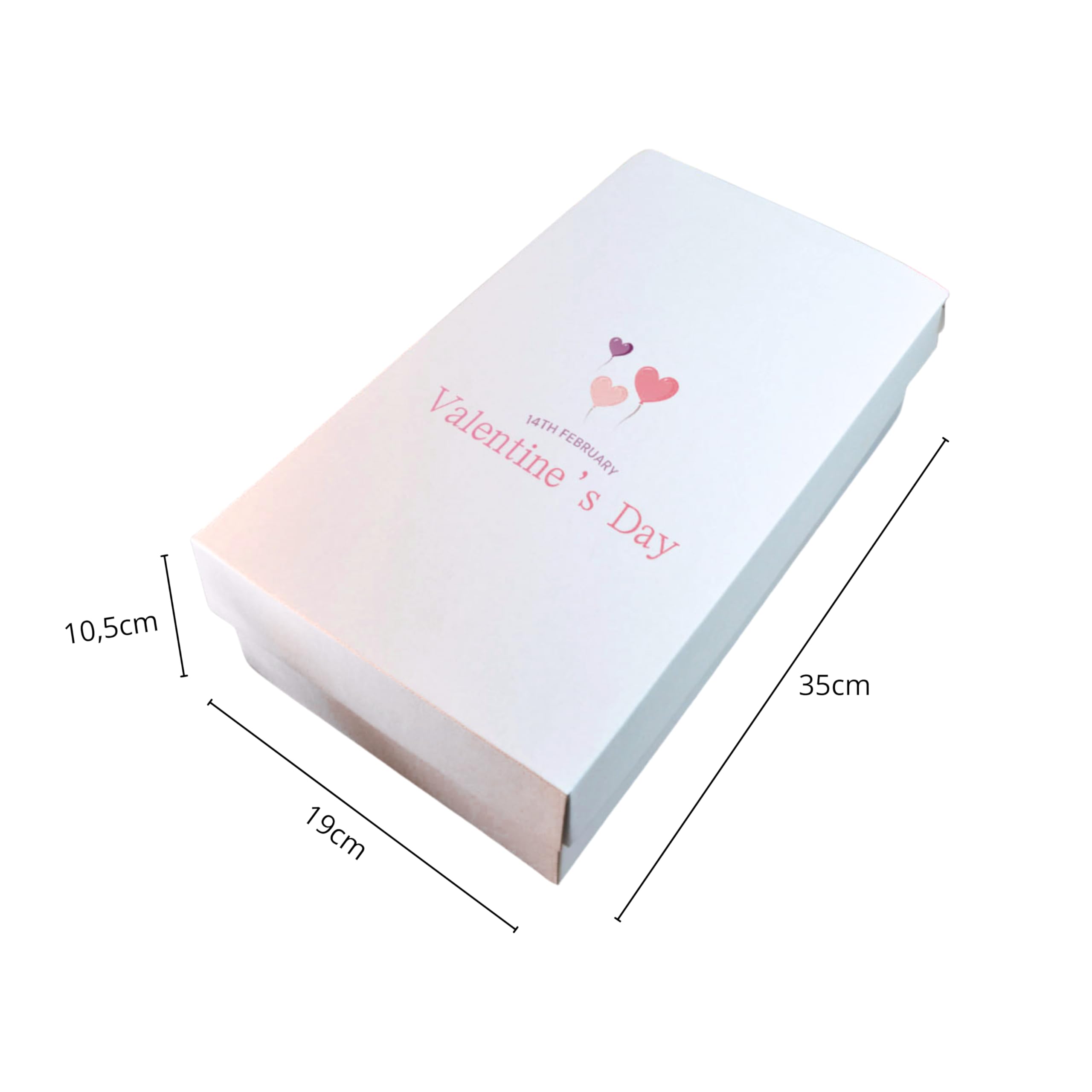 Set mit 10 Schachteln aus weißem Karton, Geschenk zum Valentinstag, Geschenkbox für Damen, elegante Geschenkverpackung (35 x 19 x 10,5 cm)