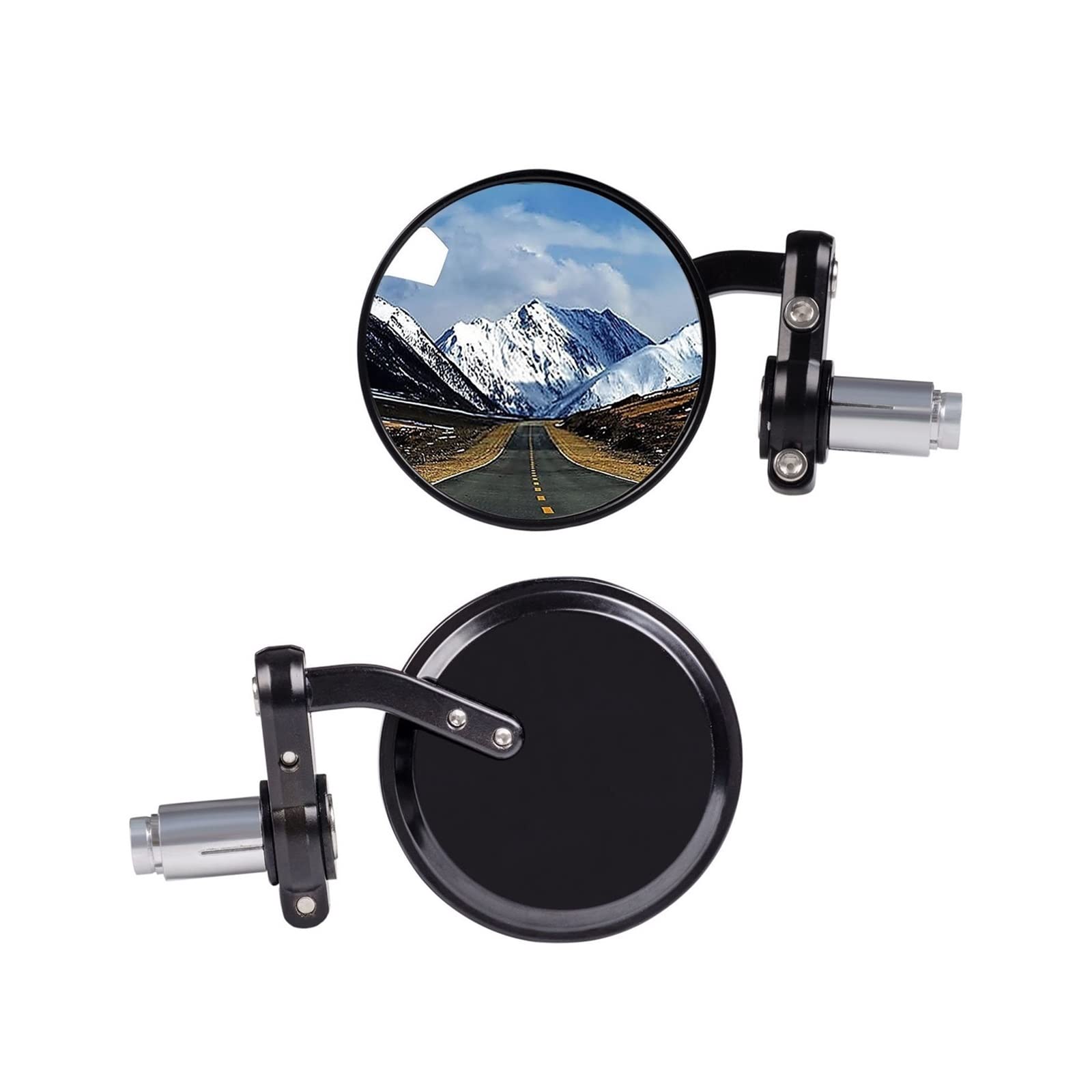BAFAFA Embout Guidon Rétroviseur pour 1 Set Rétroviseur Vélo Moto Guidon Réglable Vélo Équitation Rond Ellipse Miroir Rétroviseurs Latéraux
