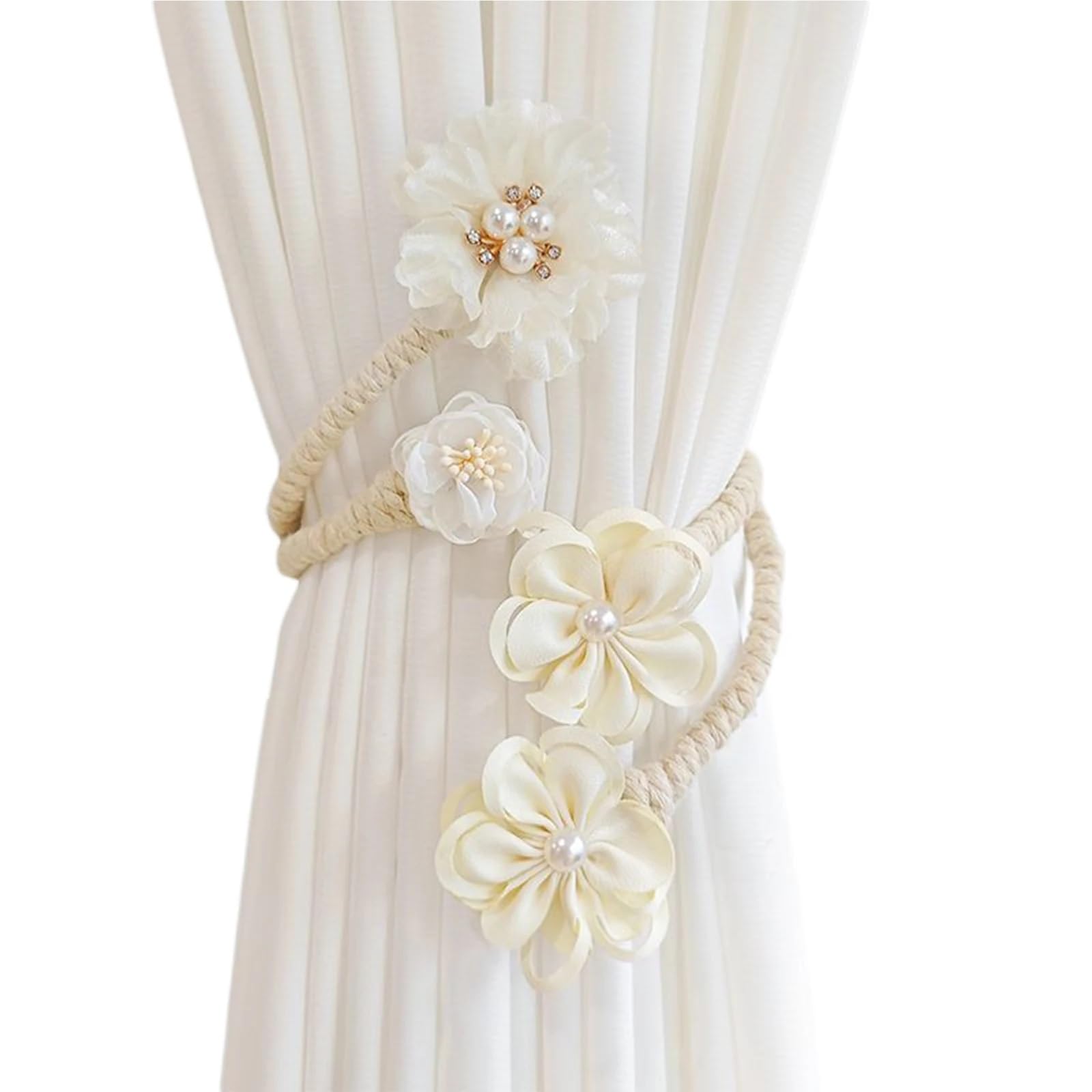 Curtain Tie Backs Curtain Tieback Rope Holder Tie Back Holdback(WHITE)
