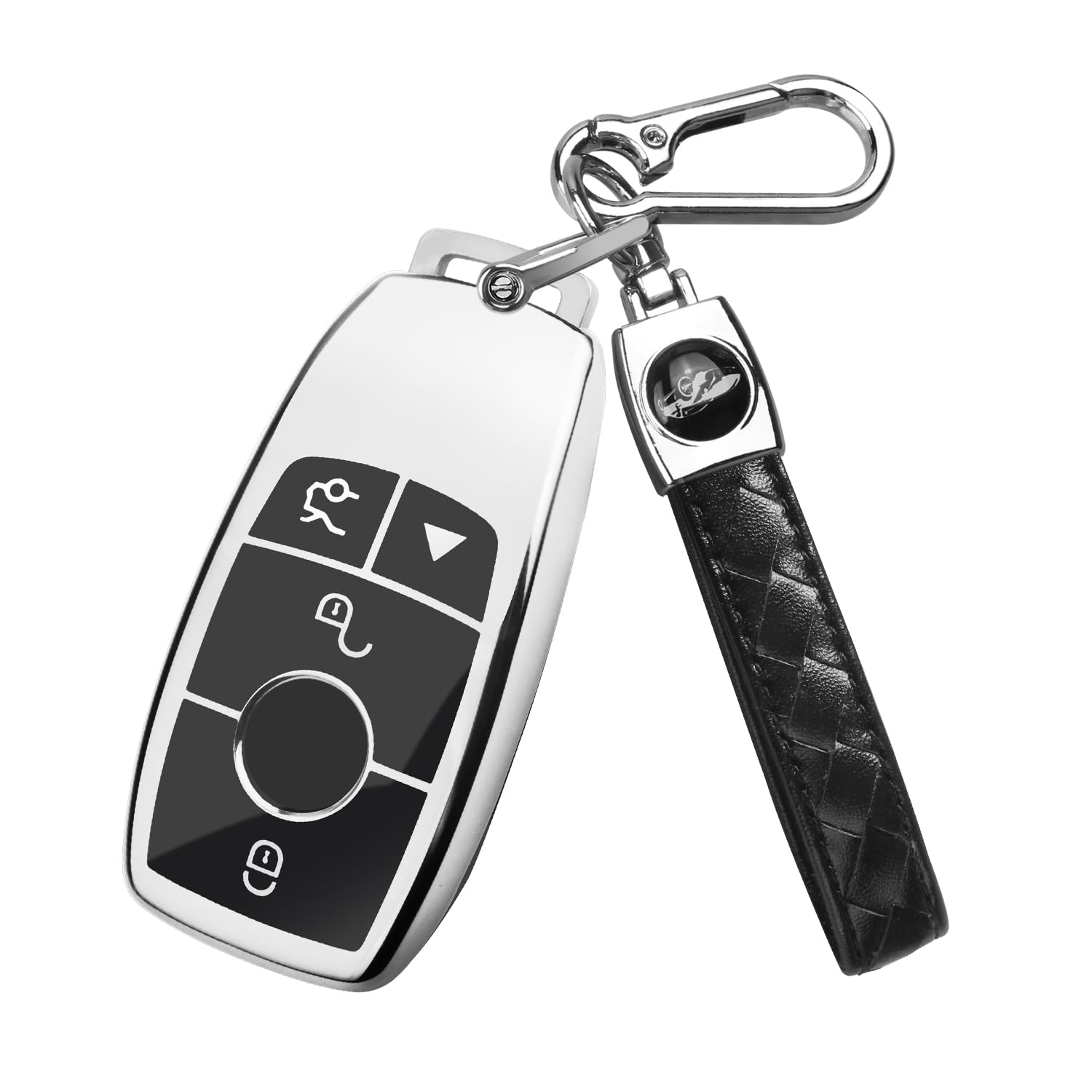 QBUC for Mercedes Benz Key Fob Cover with Keychain,Soft TPU Key Case Protector Compatible with Mercedes-Benz 2017-2023 E-Class 2018-2021 S-Class 2019-