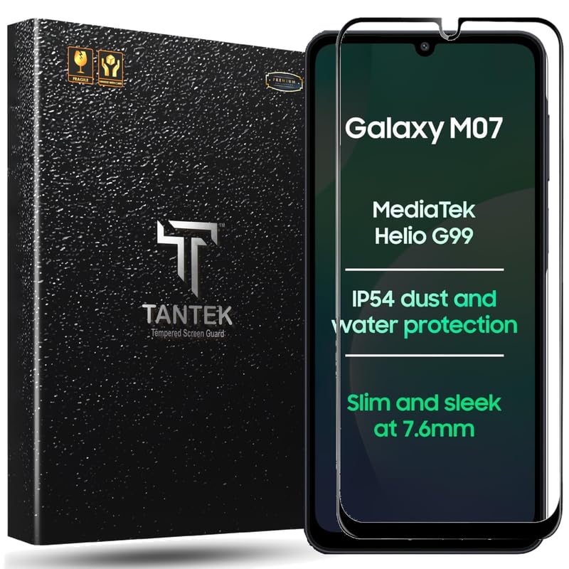 Image of TitanGuard Tempered Glass Screen Protector Guard for Samsung Galaxy M07-9H Hardness, Military Grade, Anti-Static, Easy Installation Kit - 1 PACK