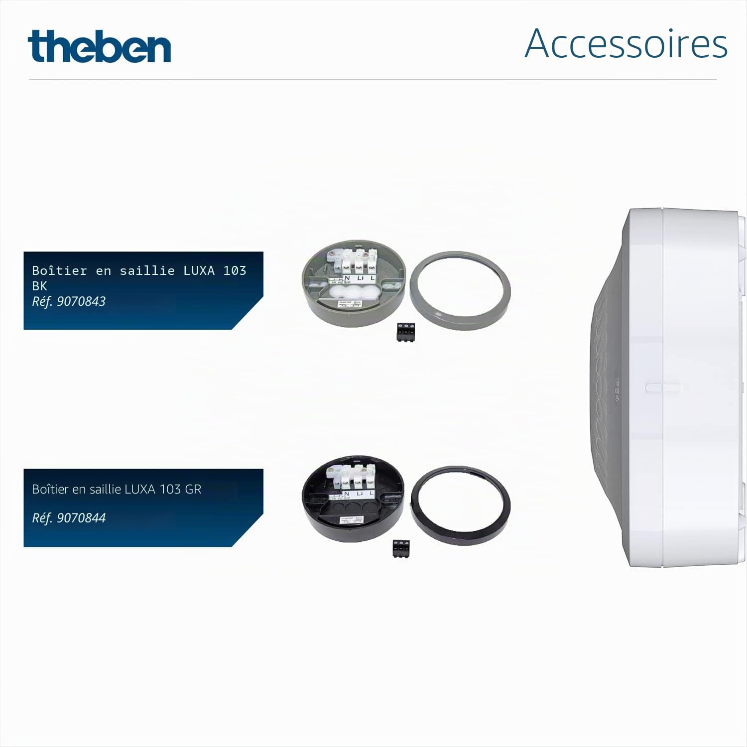Theben 1030062 LUXA 103 S360-100-12 AP WH détecteur de présence 360°