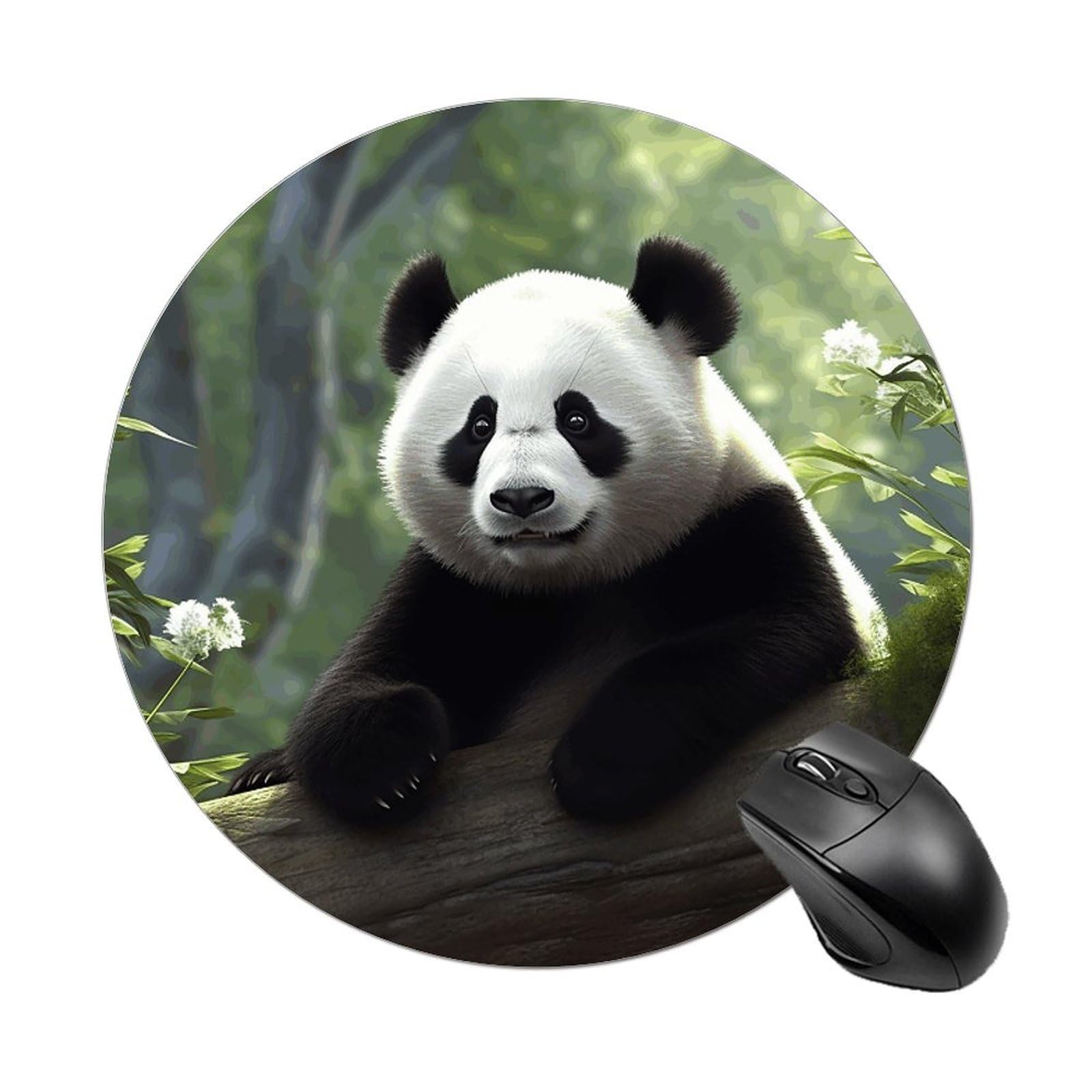 Tappetino per mouse da gioco stampato con panda dei cartoni animati