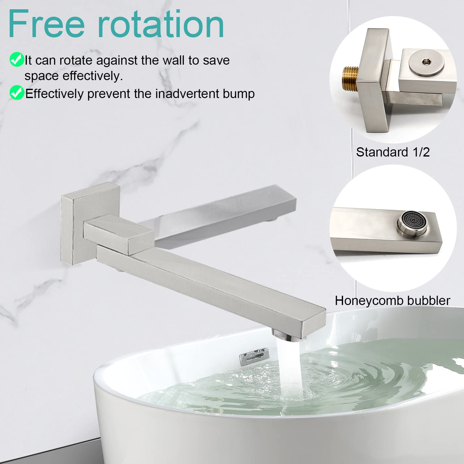 NPYSVSSS Matte Black Rainfall Shower System – 16" Ceiling Mount With Handheld Spray & Pressure Balance Valve - View #6