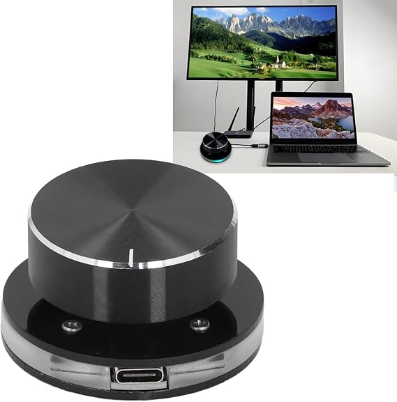 USB Volume Controller Aluminum Knob Cap Type C Plug and Play RGB Light Mute Function Adjustable Audio Control Device