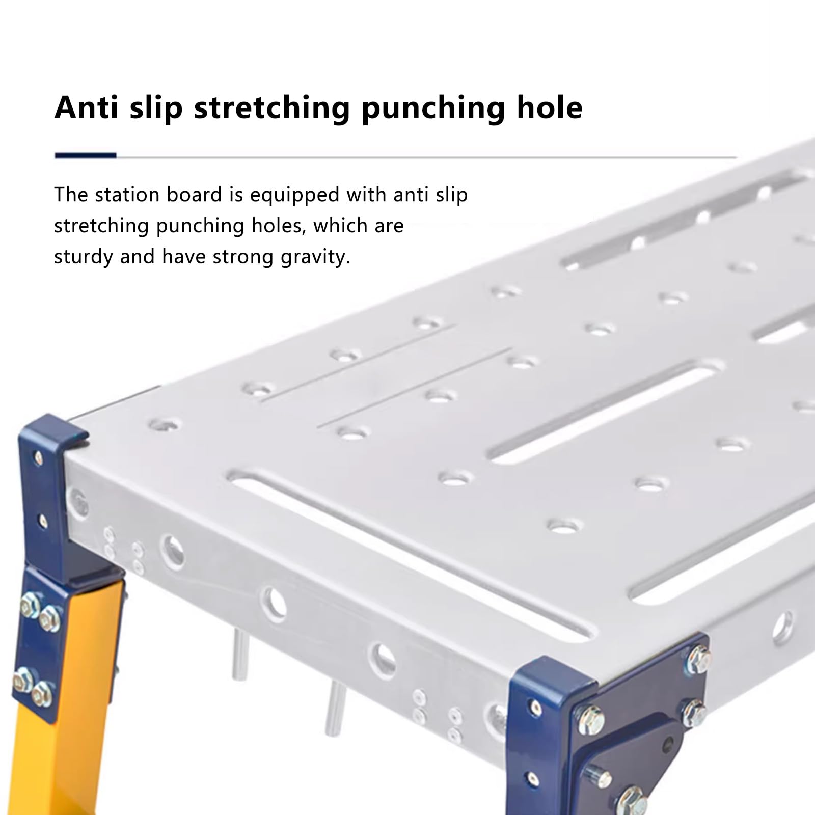 Plataforma de Trabajo Portátil Multifuncional de Aluminio,Plataforma de andamio,Plataforma de trabajo de aluminio para limpieza de techo,pintura y lavado de automóviles,carga máxima (Size:27.5*14.1in)