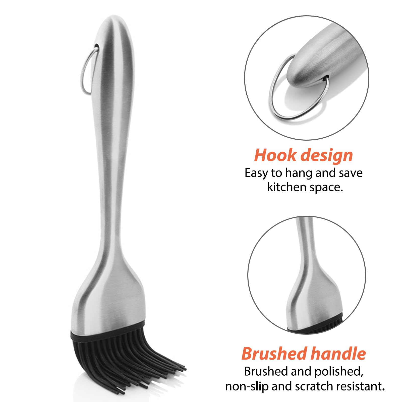 Pennello Da Pasticceria KitchenCraft - Nylon Morbido, 21 Cm, Nero - Foto 6