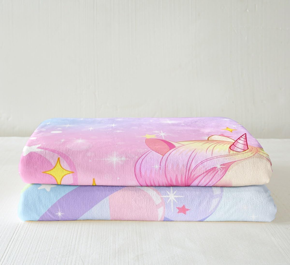 Feelyou Unicorn Girls Sherpa Blanket Rainbow Kids Pink Unicorn Fuzzy Blanket for Sofa Bed Couch Kawaii Cute Fleece Throw Blanket Teens Children Adults Cartoon Unicorn Room Decor,Throw 50x60 Inches - Image 4
