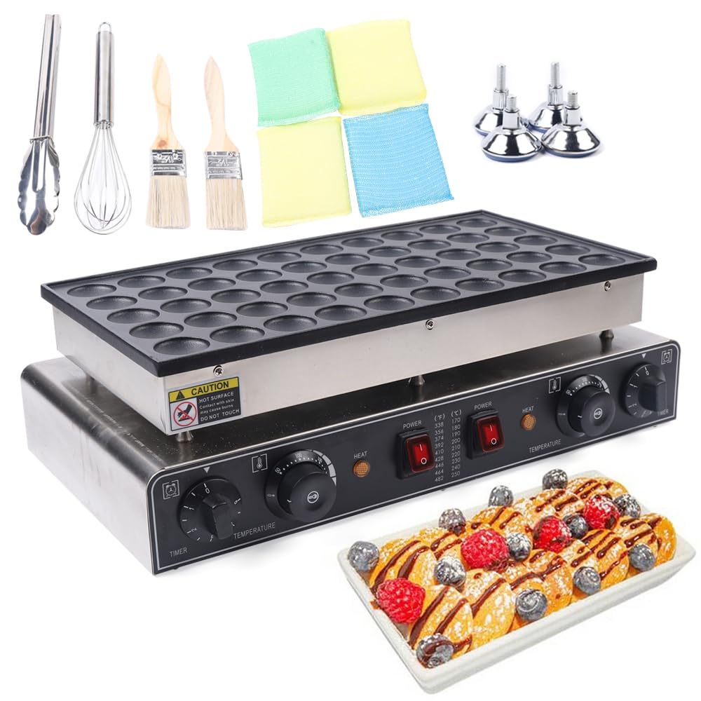 Machine à Poffertjes 50 Trous 1800W - Appareil à Crêpes Avec Réglage Temps/température, Pour Café, Maison, Fêtes - 11