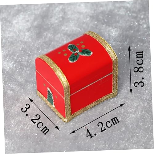 Miniatura 9 de TOYANDONA 1pc juego de madera mini muebles mini juguetes muebles simulados juguete mini artesanía caja de Navidad juguete madera rojo artesanía