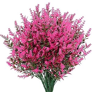 Buiten decoratieve planten 8 stks kunstmatige lavendel bloemen outdoor nep bloemen faux plastic planten tuin veranda…