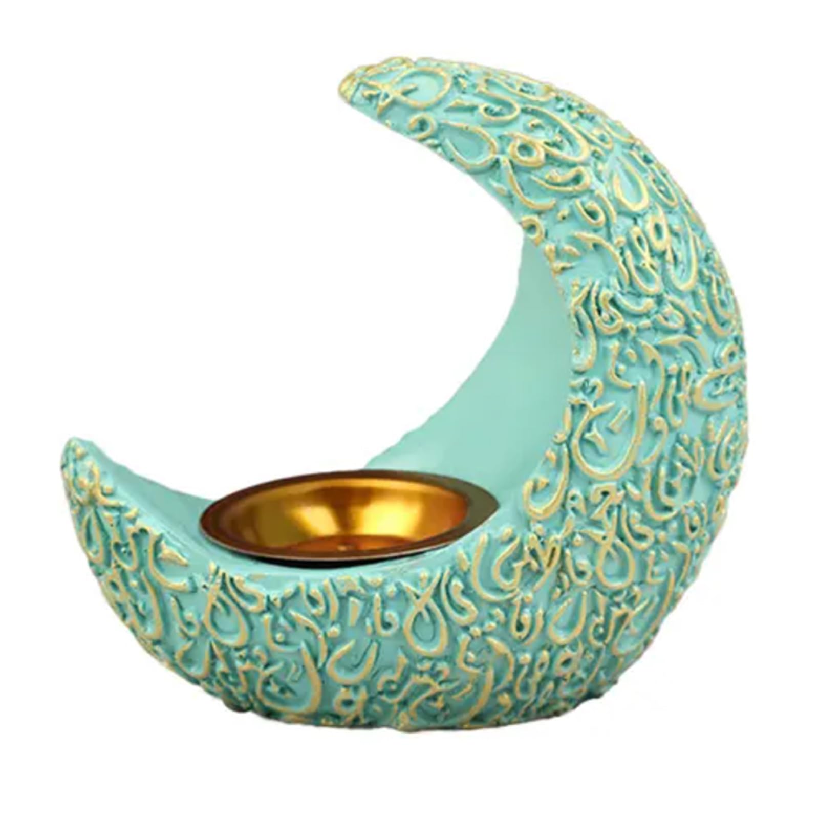 Moon Shape Candle Holder, Vintage Resin Tabletop Candlestick Stand for Home Decor Centerpiece(Wei�)
