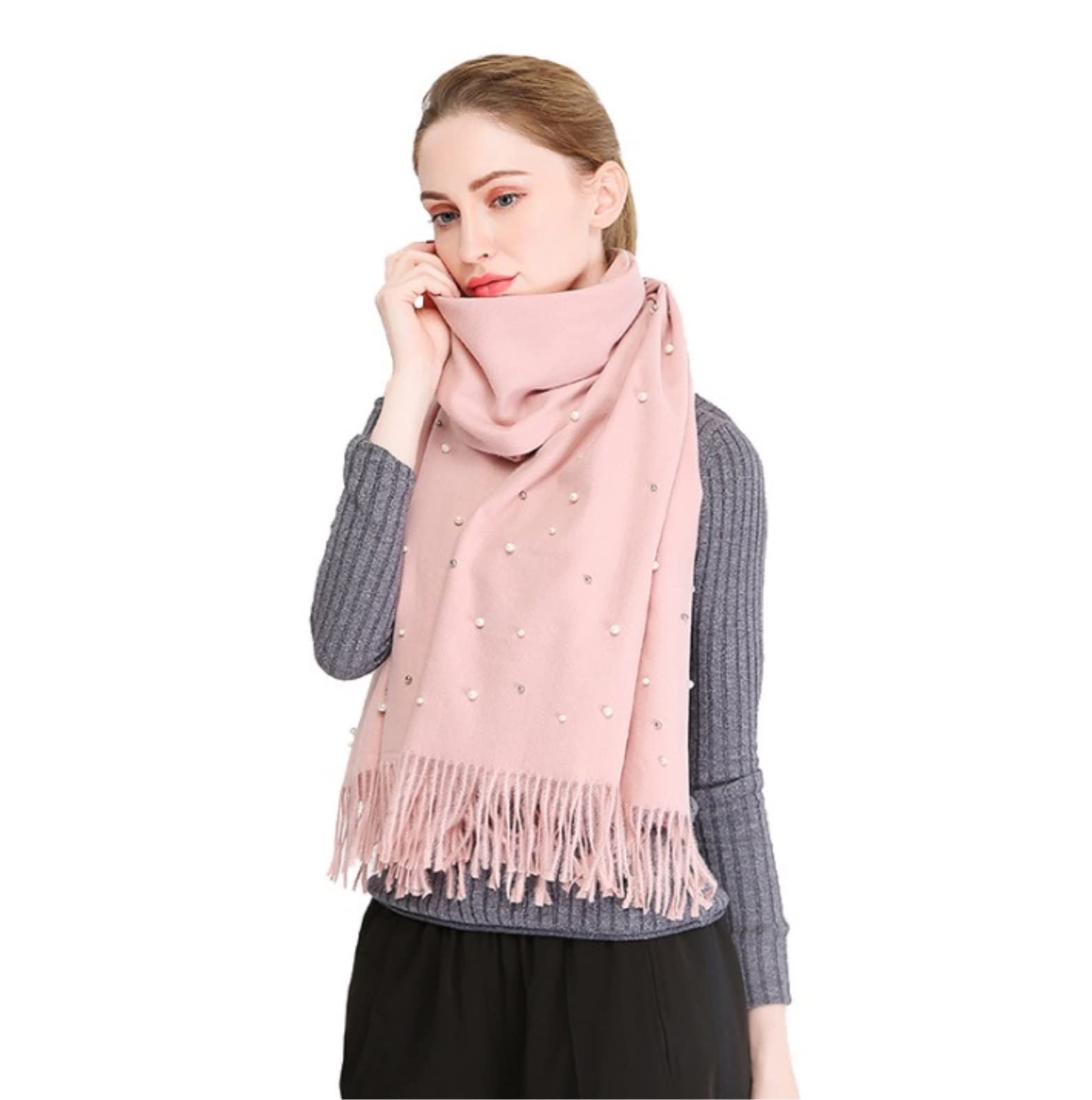 Szalik Lekki Damski Gruby Ciepły Szalik Szalowy Koc Lady Tassel Para Zwykły Szal Miękkie