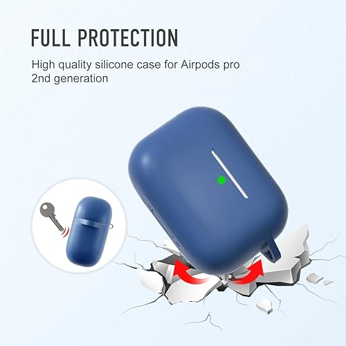 Miniatura 3 de Funda para AirPods, Pro 2 generación 2022, funda de silicona suave compatible con Airpods Pro 202320222019, funda de silicona protectora completa