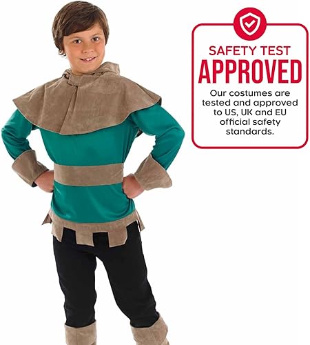 Miniatura 4 de fun shack Disfraz de Robin Hood para niños, disfraz de personajes de libro para niños, talla S, M, L, XL
