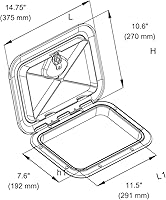 Vista 4 de SEAFLO Escotilla de acceso rectangular para cubierta de barco marino - Blanco/Negro, con cerradura y llave/Regular
