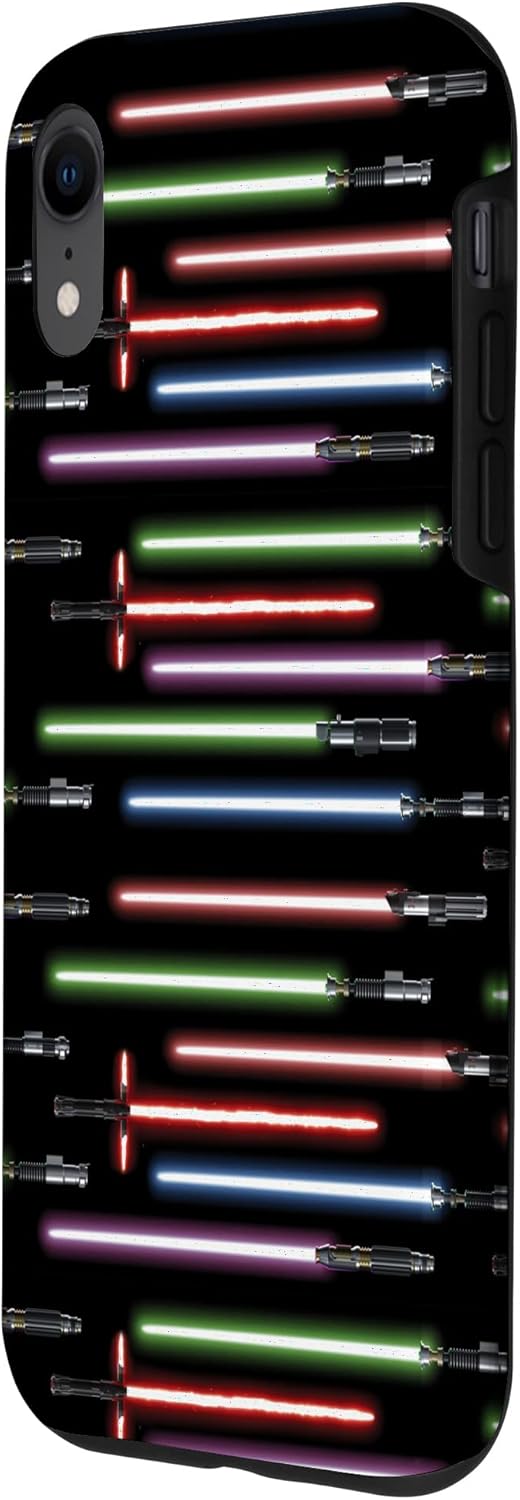 iPhone XR Star Wars Lightsabers Print Neon Case