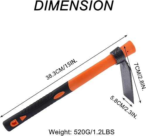 Vista 14 de Azada de hacha de doble cabeza con Adze forjado resistente y mango ergonómico antideslizante para jardinería, caza, paisajismo al aire libre 1.535