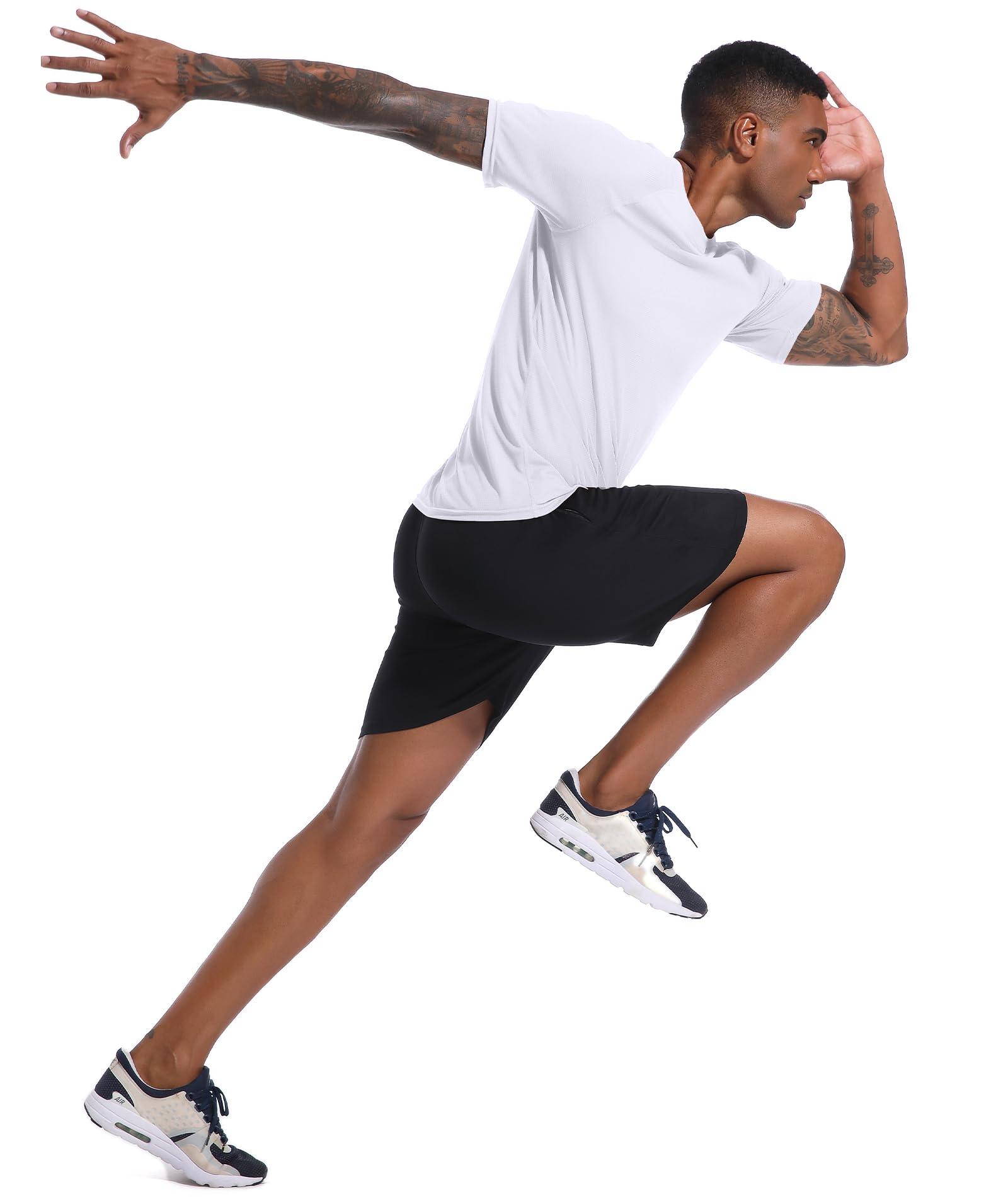 Holure Uomo 3 o 5 Confezioni di Magliette Sportive a Manica Corta Traspiranti e ad Asciugatura Rapida Camicia Fitness per Corsa e Allenamento