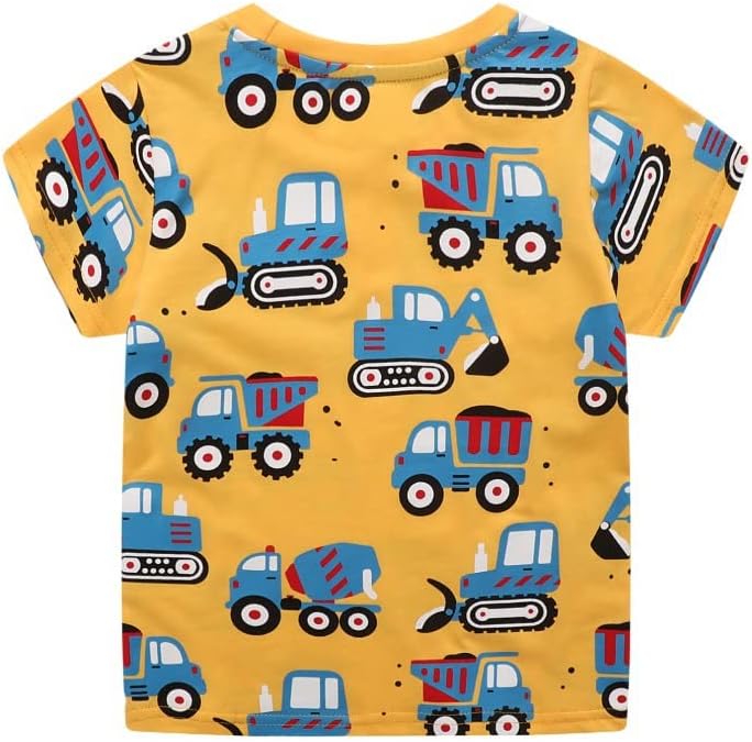 Construction Shirts Toddler Boy Kids Short Sleeve T Shirts Truck - Image 2