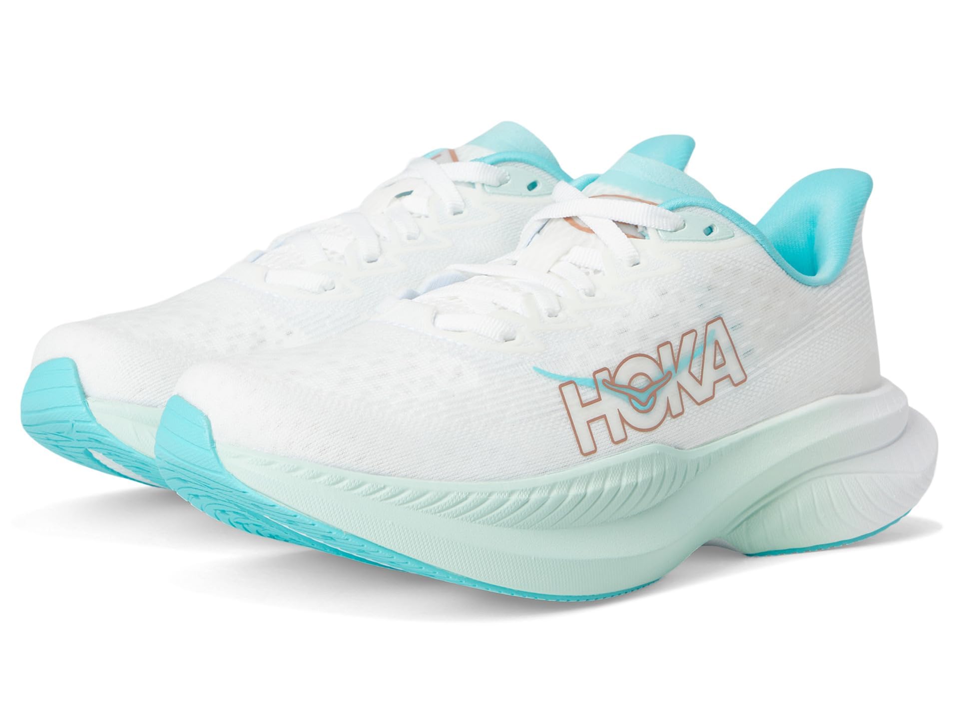 Hoka Women's Mach 6 Frost/Rose Gold 6.5 Wide