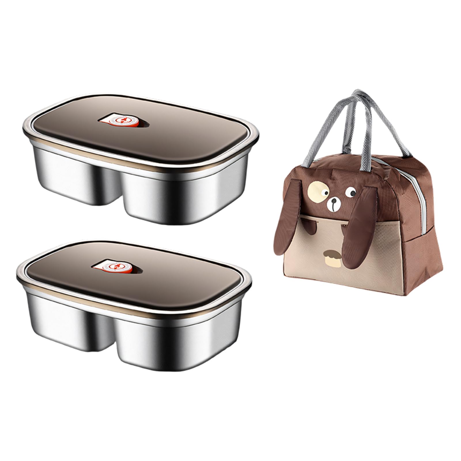 Jazuaiao B Rectangular Meal Container Set With Insulated Ag, Stainless Steel Lunch Ox For Everyday Packing, Fresh-Tasting Portions Steel Lunch Ag School Work Commute Food
