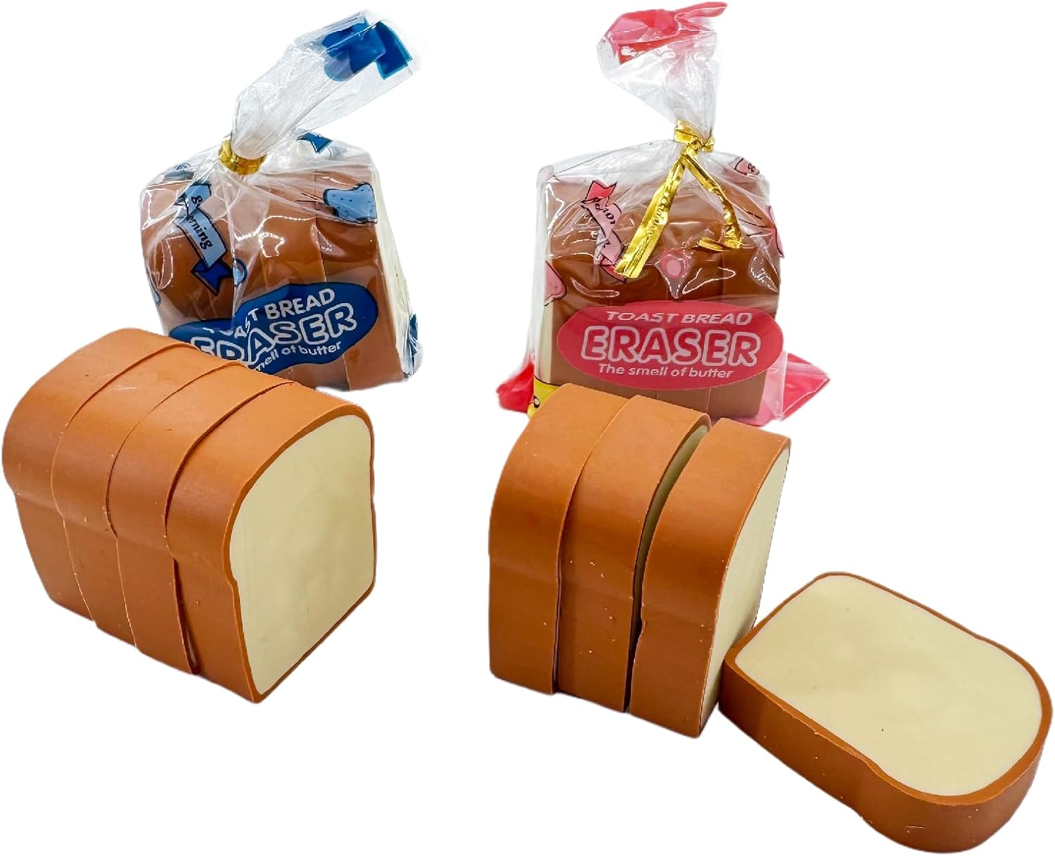 16 Pcs Bread Erasers Mini Novelty Toast Cute Bread Shaped Erasers Food Pencil Erasers for School Classroom Rewards Party Favors Back to School Supplies