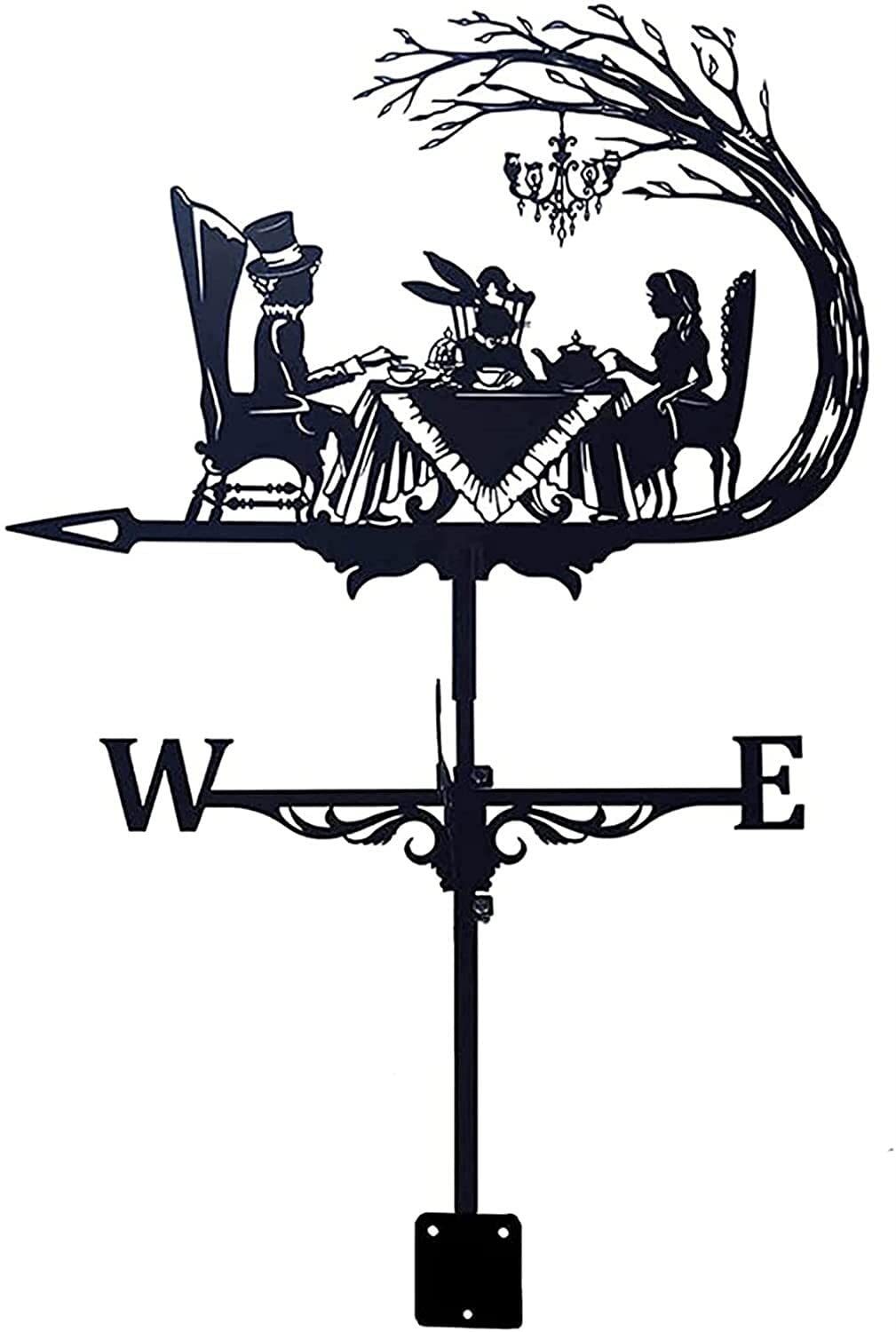 TAXXII Weather Vane Stainless Steel Weathervane for Garden Retro Flowers and Birds Creative Stake Wind