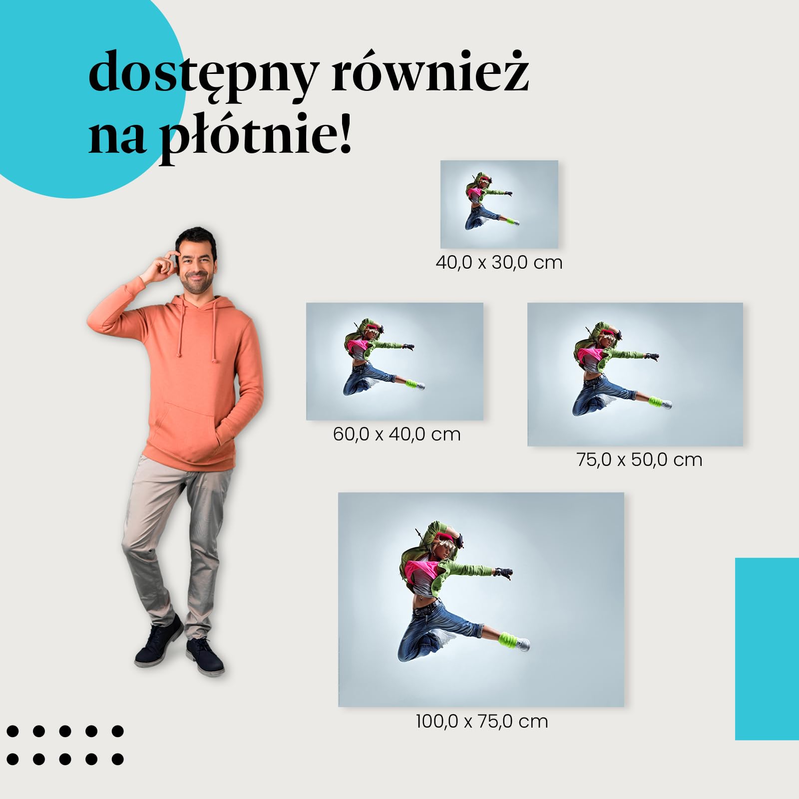 Postereck - 0195 - Hip hop, tancerz, muzyka, street dance, kobieta. Wydruk, Druk, Sztuka Ścienna, Dekoracja. - ekran - 75,0 cm x 50,0 cm
