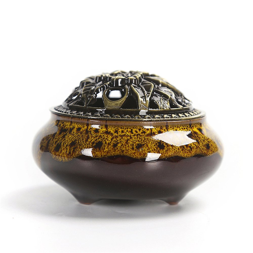 Holzsammlung Ceramic Incense Burner, Incense Holder for Cones, Sticks, Coils - Home Office Decoration