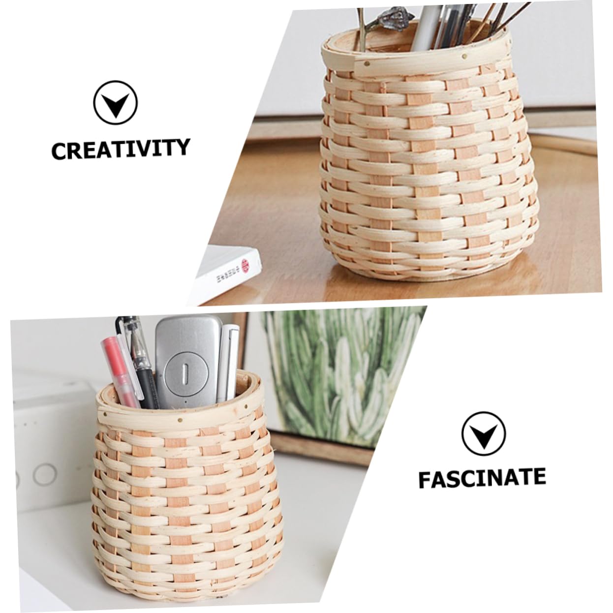 Cabilock Natural Style Woven Basket Hand Woven Storage Basket for Fruits Snacks and Sundries Decorative Tabletop Organizer for Home and Kitchen Use