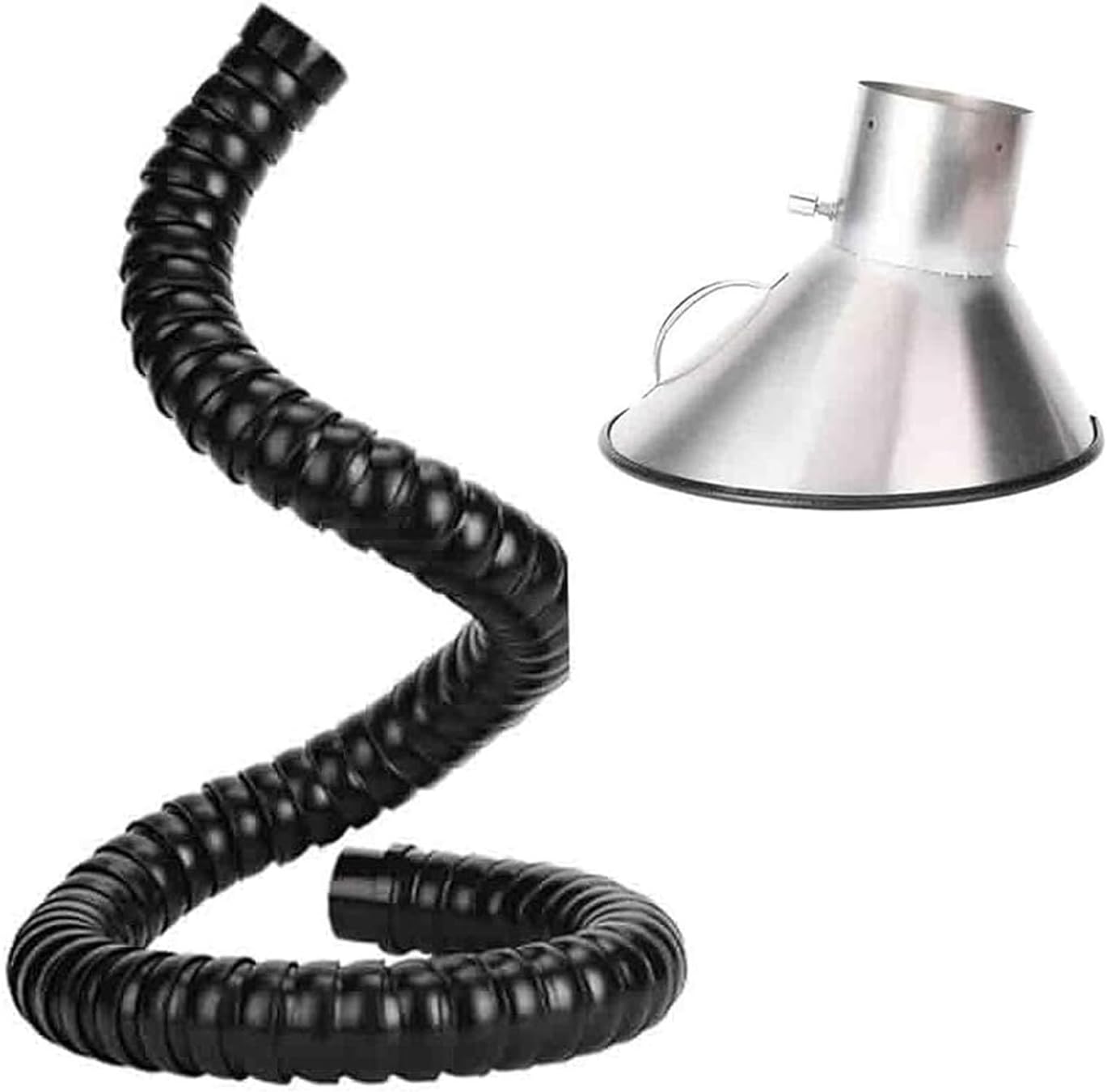 3ft Flexible Smoke Extraction Hose, 360° Air Extractor for Laser Engraver, Soldering Fume & Welding, 100MM ID, Articulated Design for Lab Use, BK (1M/3.3FT)