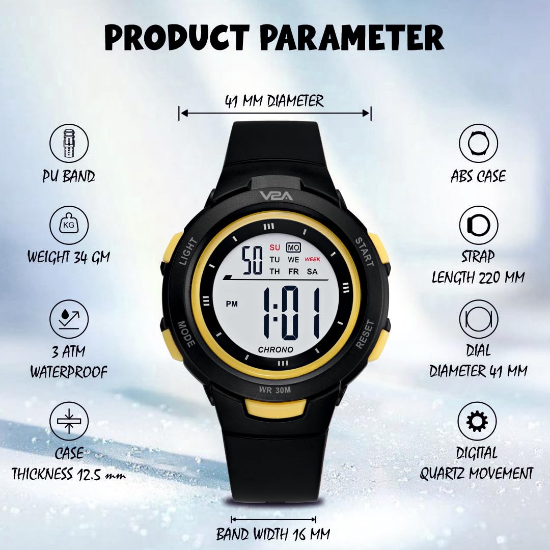 V2A Girls Multicolor Digital Watch - White Resin Band Sports Watch for Kids Ages 5-13 | Birthday Gifts 2